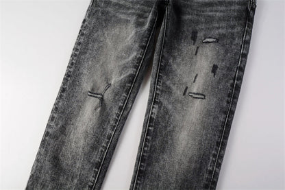 Purple Brand P Logo Slash Cut Slim Jeans 9105