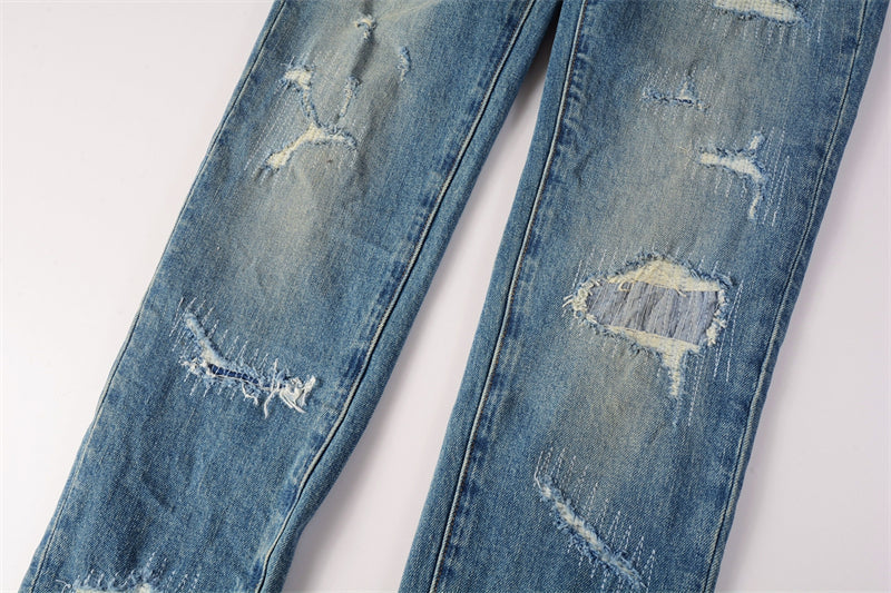 Purple Brand Heavy Rip Repair Stitch Slim Jeans 9073