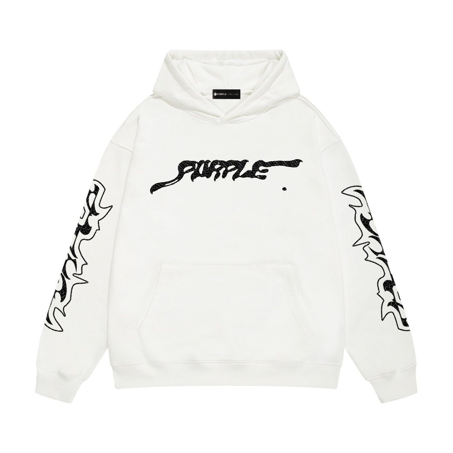 Purple Brand Script Tribal Sleeve Hoodie