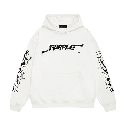 Purple Brand Script Tribal Sleeve Hoodie