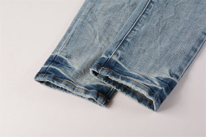 Purple Brand Light Blue Whisker Fade Slim Jeans 9016