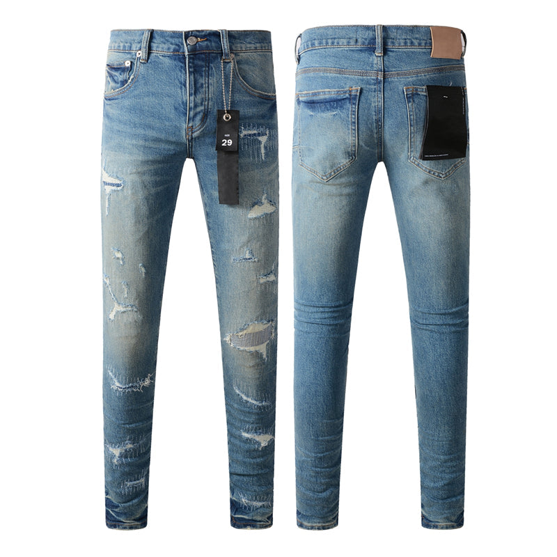 Purple Brand Heavy Rip Repair Stitch Slim Jeans 9073
