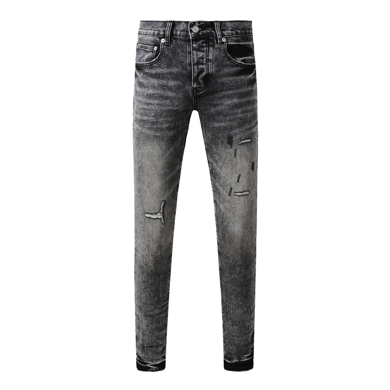 Purple Brand P Logo Slash Cut Slim Jeans 9105
