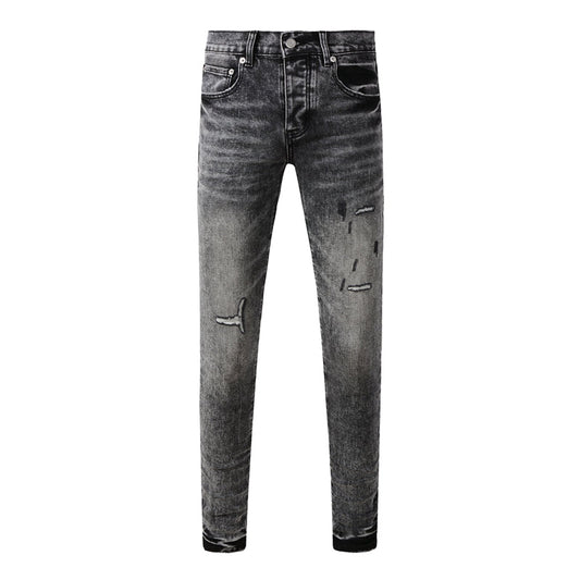 Purple Brand P Logo Slash Cut Slim Jeans 9105