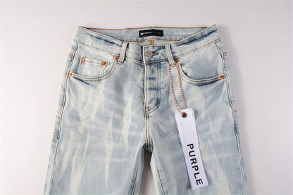 Purple Brand Ice Blue Cloud Bleach Slim Jeans 7017