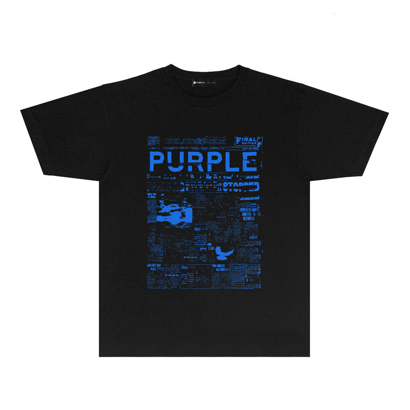 Purple Brand Final Edition Newspaper Collage Print Tee