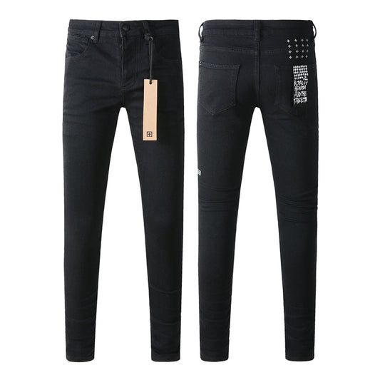 Ksubi Royalty Black Clean Front White Cross Rivet Script Jeans 3004
