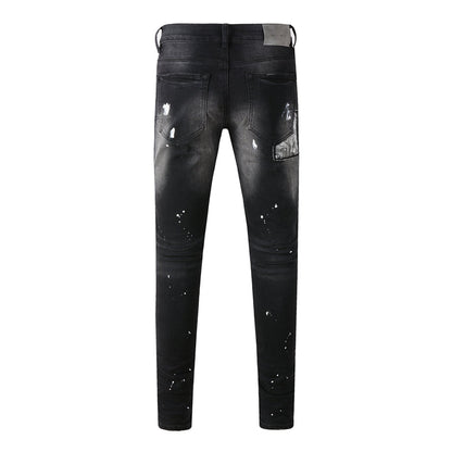 Purple Brand Paisley Embroidery Patch Slim Jeans 9099