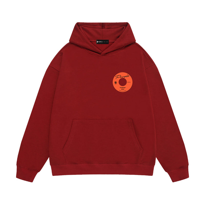 Purple Brand Vinyl Record Label Pullover Hoodie