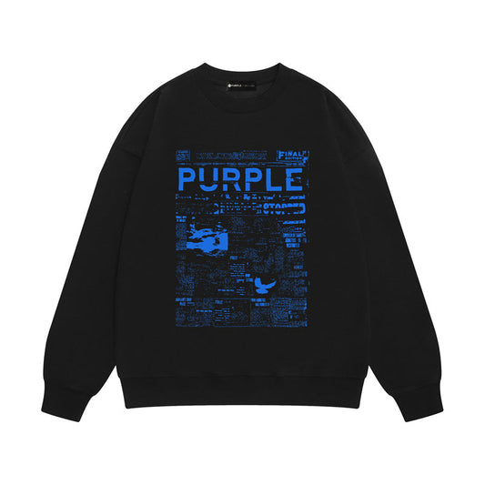 Purple Brand Final Edition Newspaper Graphic Crewneck Sweatshirt