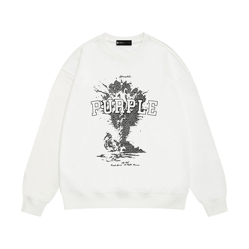 Purple Brand Mushroom Cloud College Crewneck Sweatshirt