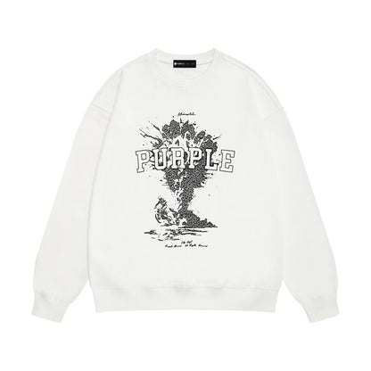Purple Brand Mushroom Cloud College Crewneck Sweatshirt