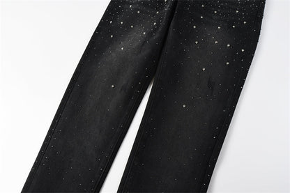 Purple Brand Black Crystal Rhinestone Skinny Jeans 9130