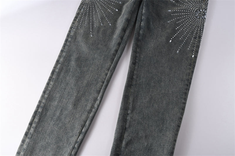 Purple Brand Starburst Rhinestone Slim Jeans 9122