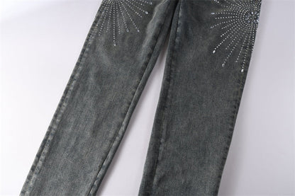 Purple Brand Starburst Rhinestone Slim Jeans 9122