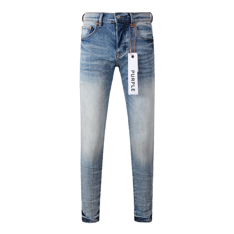 Purple Brand Light Blue Whisker Fade Slim Jeans 9016
