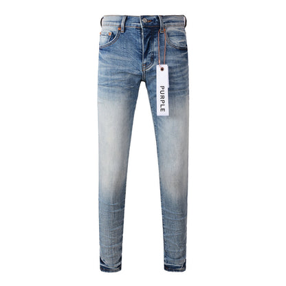 Purple Brand Light Blue Whisker Fade Slim Jeans 9016
