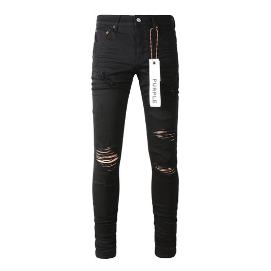 Purple Brand Black Multi-Rip Slim Jeans 9022