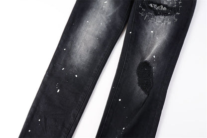 Purple Brand Paisley Embroidery Patch Slim Jeans 9099