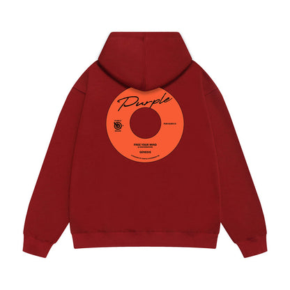 Purple Brand Vinyl Record Label Pullover Hoodie
